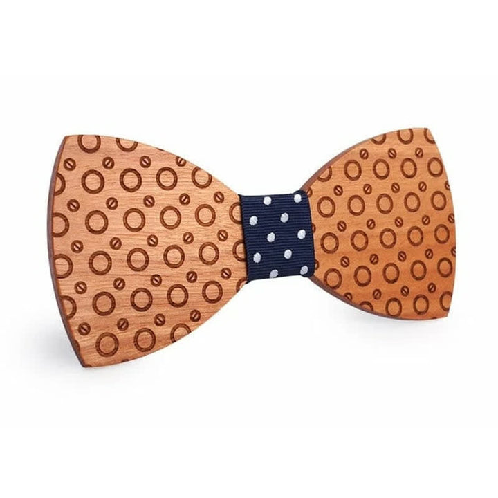 Papillon in legno a pois regolari da uomo - Nero - image 0