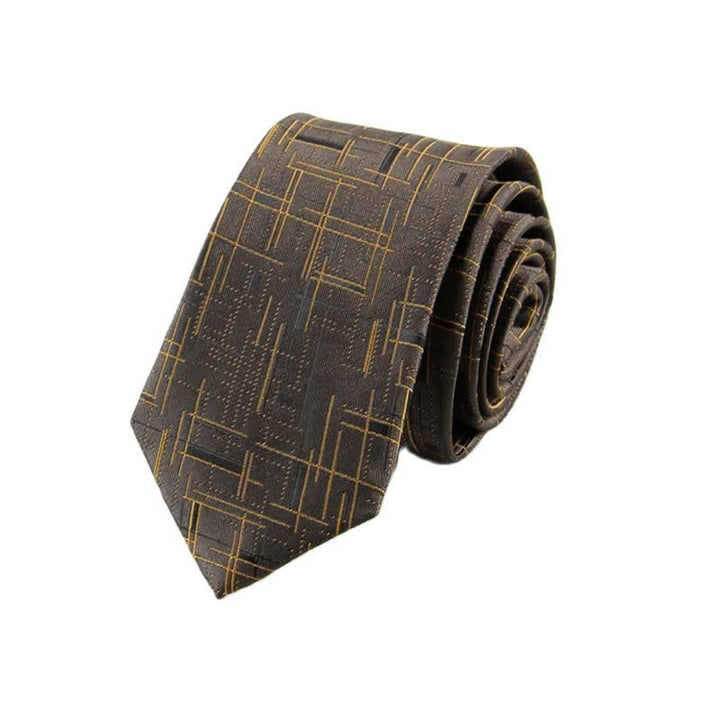 Cravatta sottile da uomo, moderna e alla moda, con linee abbaglianti - Marrone - image 9