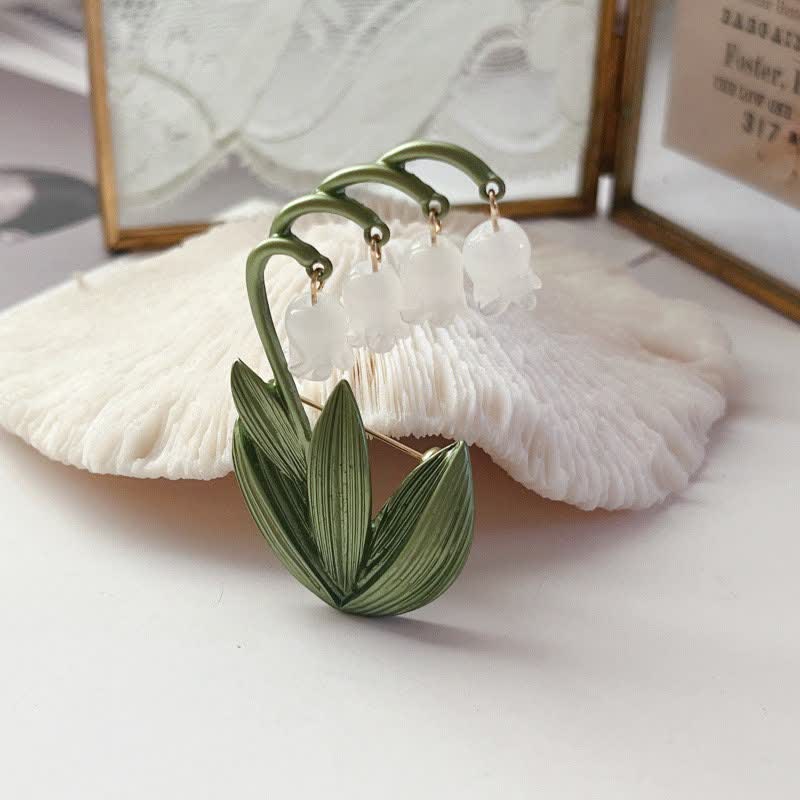 Spilla da donna con mughetto bianco puro - image 6