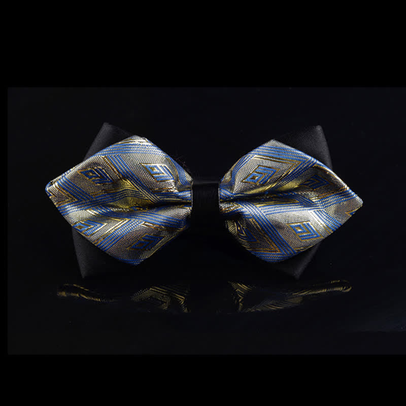 Papillon a punta Avant-garde blu e oro da uomo - Blu e oro - image 0