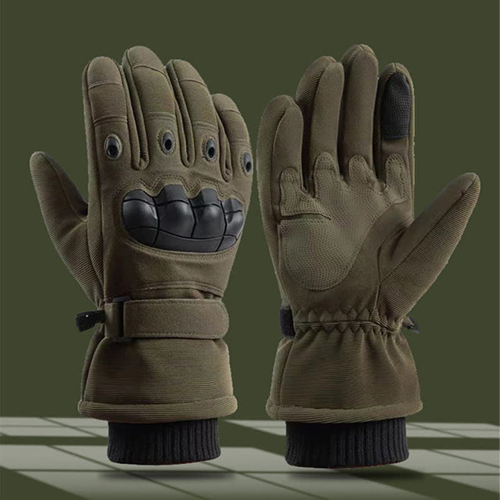 Guanti tattici protettivi termici invernali per tutte le dita - Verde militare - Taglia unica - image 2