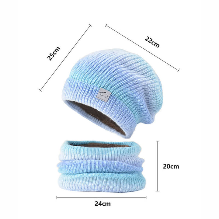 Set di 2 cappelli e sciarpe elastici con gradiente di colore - image 3
