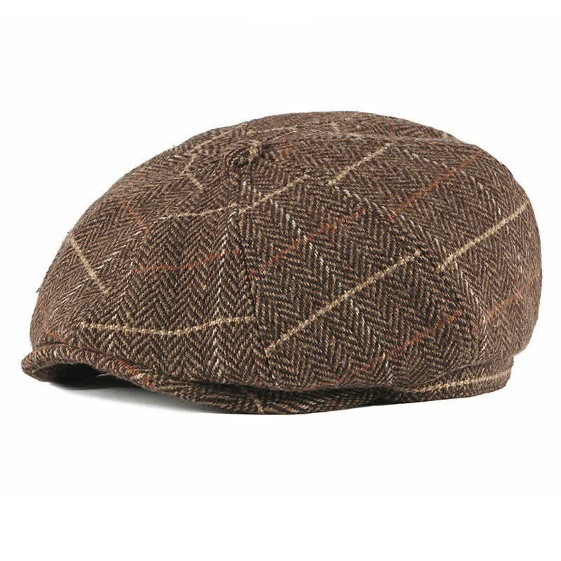 Berretto da tassista ottagonale scozzese britannico - Marrone - Misura M (22"-22 7/8") - image 0