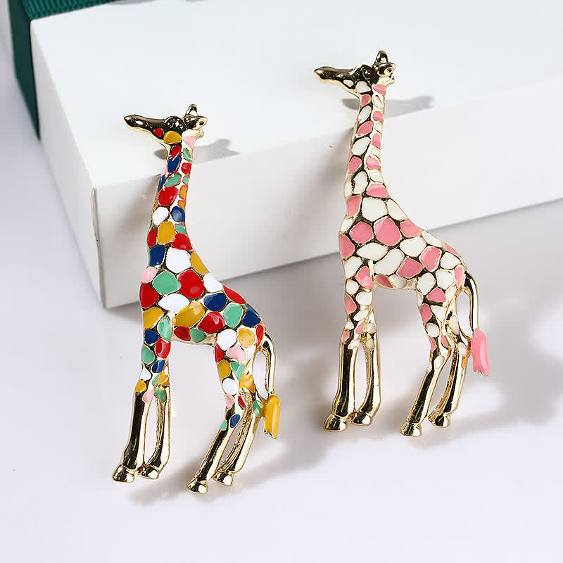 Spilla da donna a forma di giraffa in smalto lucido con motivo a cartoni animati - image 1