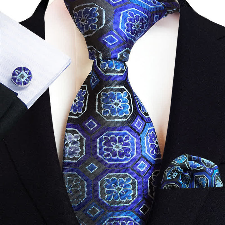 Set di 3 cravatte classiche da uomo con motivo Paisley floreale - Reale - image 4