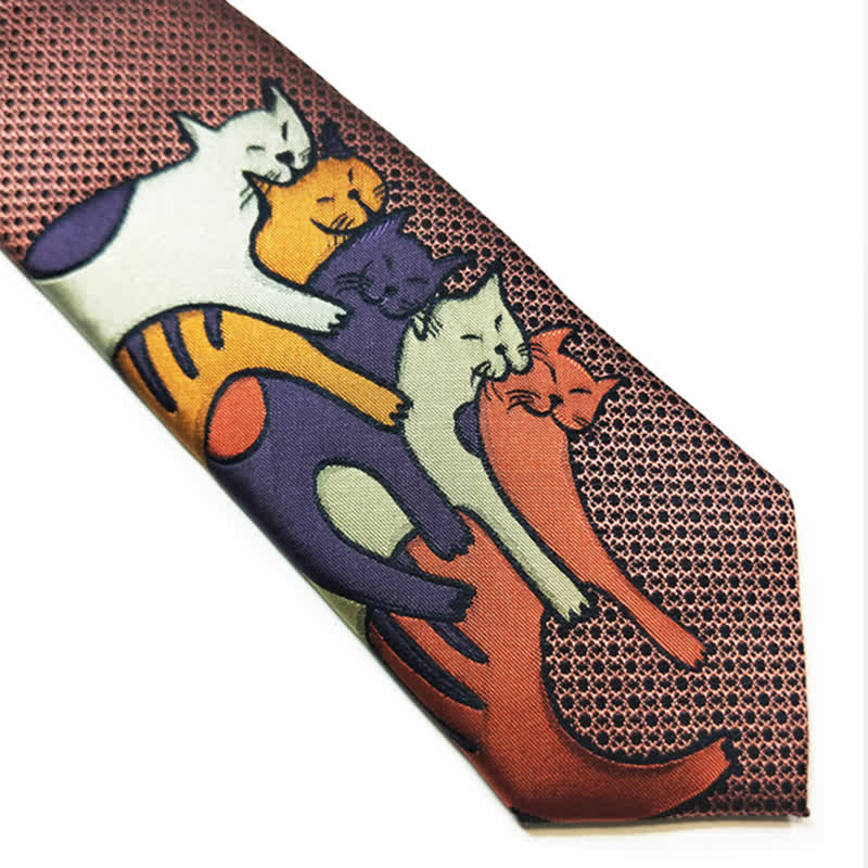 Cravatta casual da uomo con gattini coccolosi - image 3