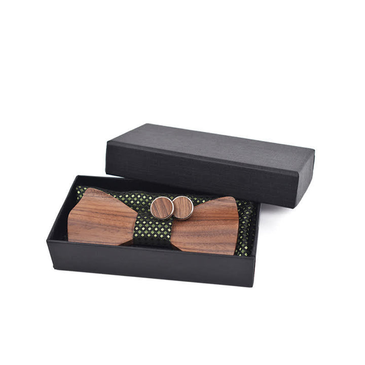 Set di 3 papillon in legno di noce nero da uomo - image 1