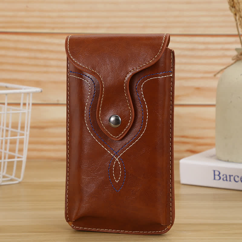 Borsa da cintura con clip per fondina per telefono sospesa verticale - Marrone scuro - image 2