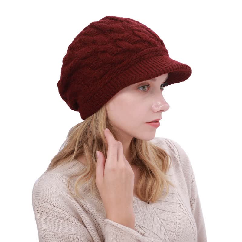 Cappello con visiera e fodera soffice e soffice da donna - image 0