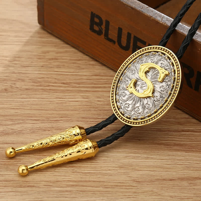 Accessorio per camicia da cowboy occidentale, alfabeto dalla A alla Z, cravatta Bolo - S - image 22