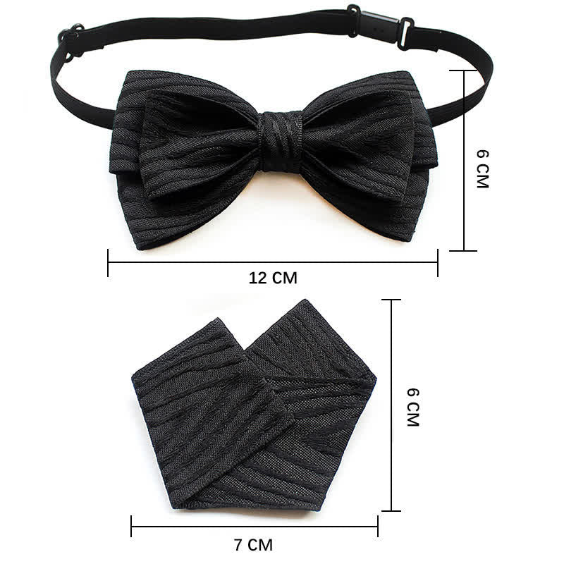 Set di 2 papillon a righe plissettate da uomo - image 12
