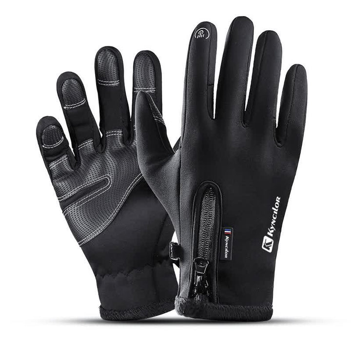 Guanti tattici impermeabili con cerniera per ciclismo all'aperto - Nero - Grande - image 0