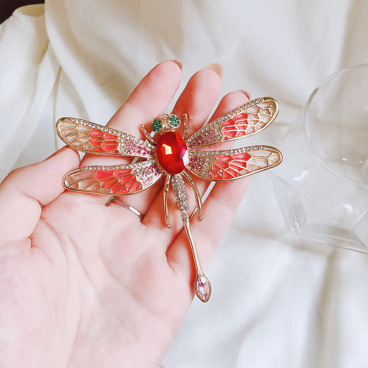 Spilla da donna lussuosa con libellula in strass da palazzo - image 2