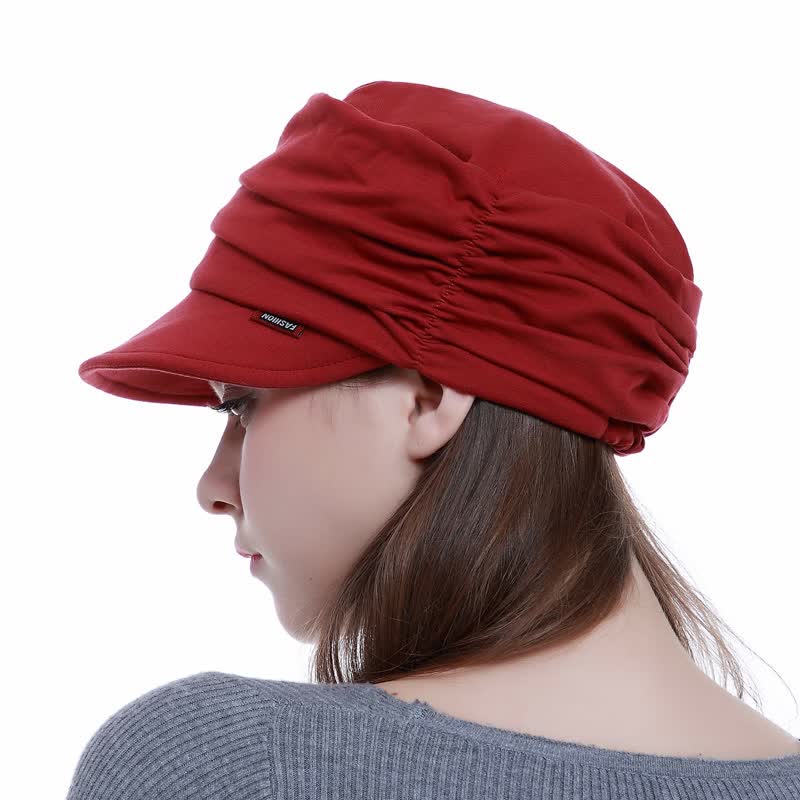 Cappello da baseball plissettato con tesa morbida da donna - Rosso - Regolabile (circa 21 5/8"-23 5/8") - image 6