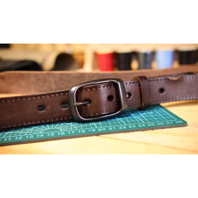 Cintura in pelle stile western invecchiato da uomo - image 3