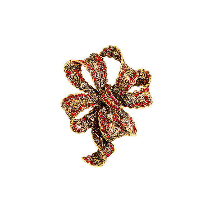 Spilla da donna vintage con fiocco in zircone Boho - image 6