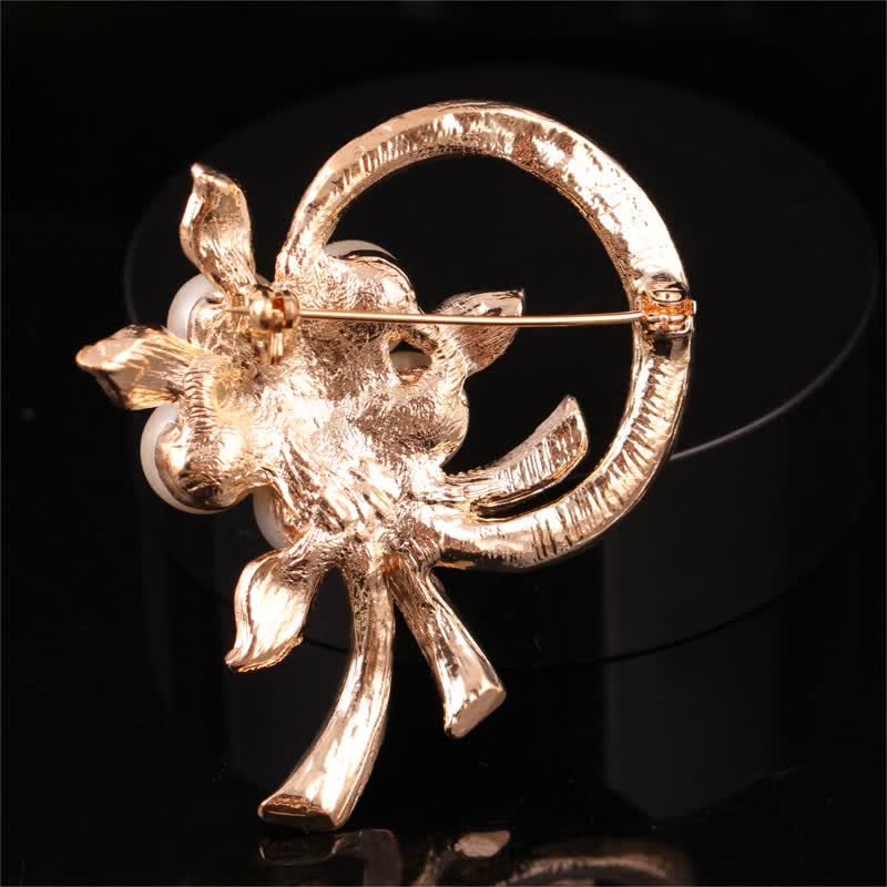 Spilla da donna con ghirlanda di perle e strass - image 4