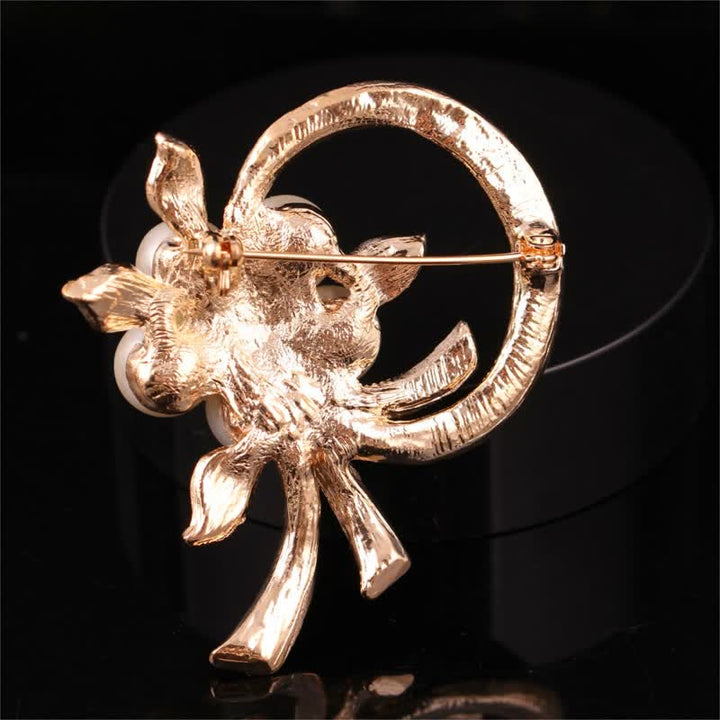 Spilla da donna con ghirlanda di perle e strass - image 4