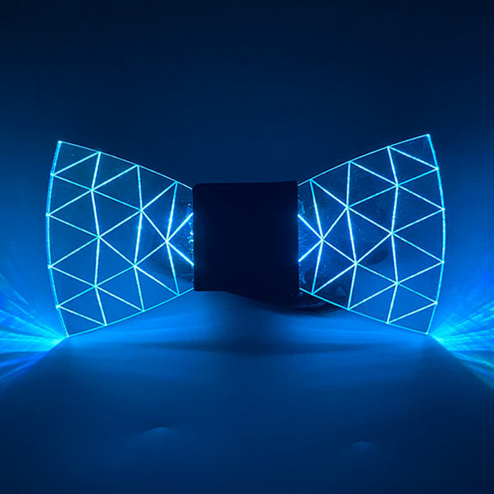 Papillon in acrilico con motivo a diamante e LED al neon a 7 colori - image 3