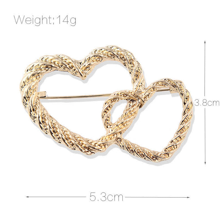 Spilla da donna Double Love Heart To Heart - image 2