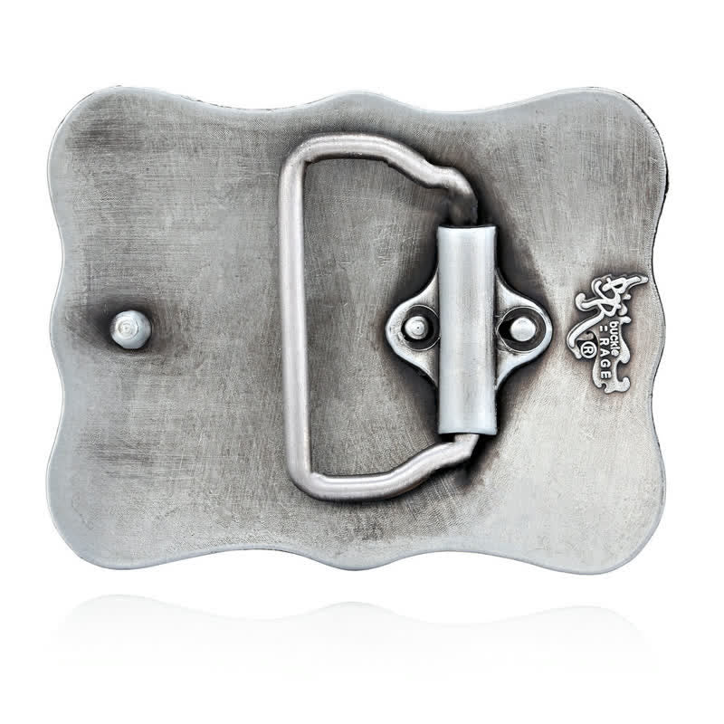 Cintura in pelle fai da te da uomo con fibbia da rodeo Longhorn Bull in argento - image 1