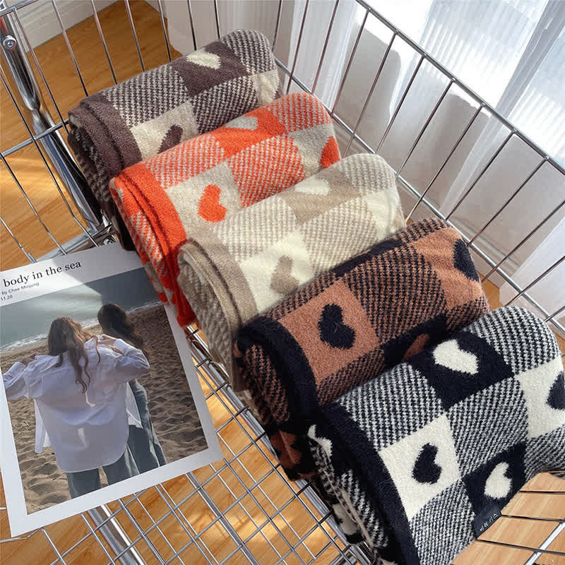 Sciarpa double face a quadri Chunky Love da donna - image 1
