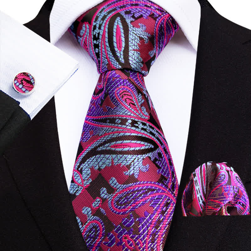Set di 3 cravatte da uomo Exotica viola Paisley - Viola - image 0