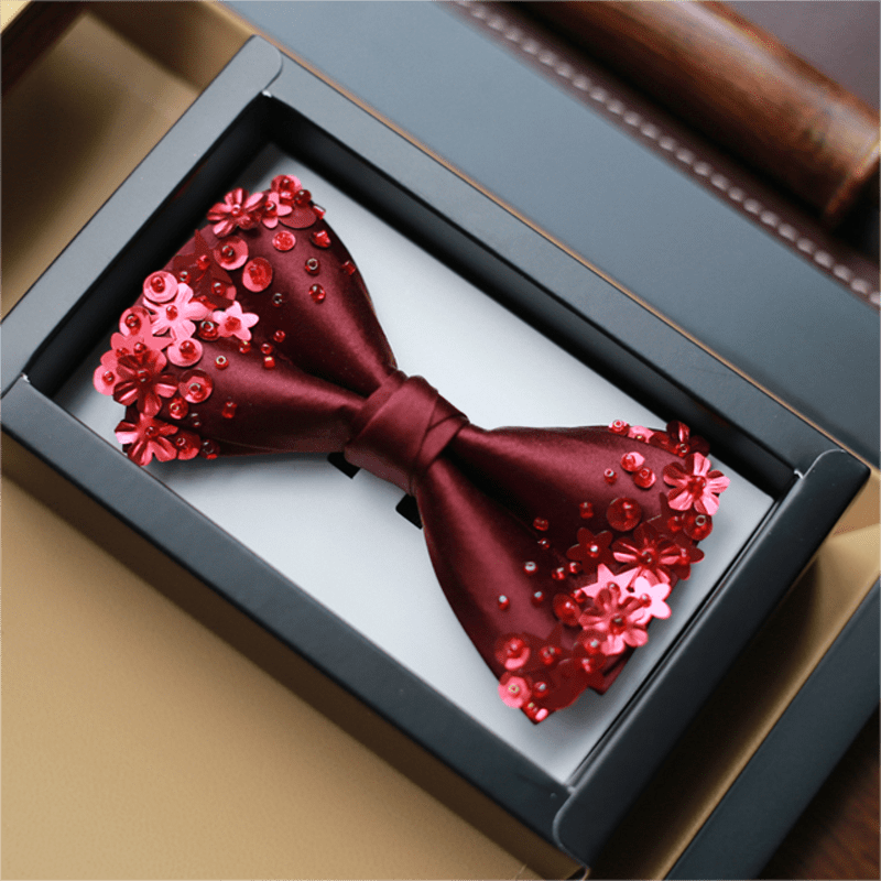 Papillon con paillettes da uomo e fazzoletto da taschino - Papillon - image 0