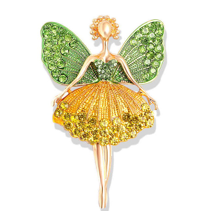 Spilla ballerina da donna con abito scintillante e delicato - Verde - image 0