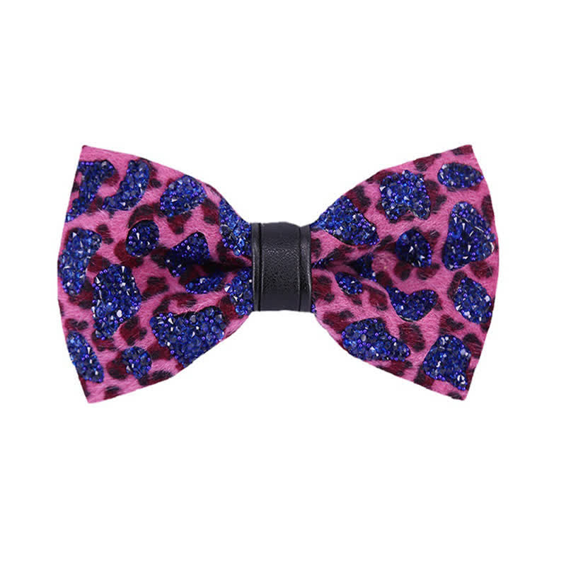 Papillon da uomo con cristalli blu e gialli leopardati - Blu - image 0