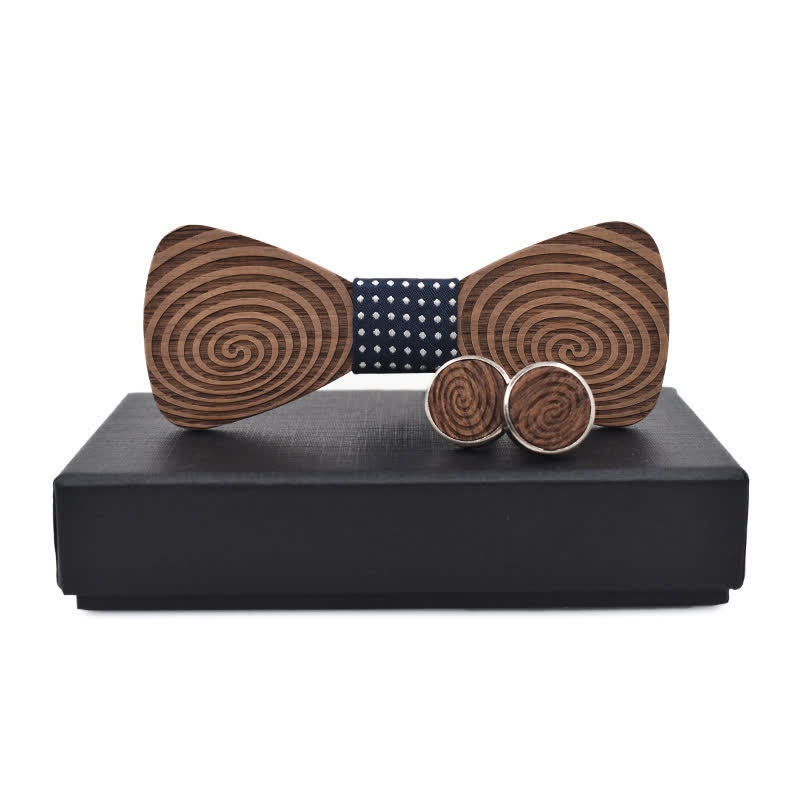 Set di 2 papillon in legno con stampa a vortice ipnotico da uomo - Marina Militare - image 11