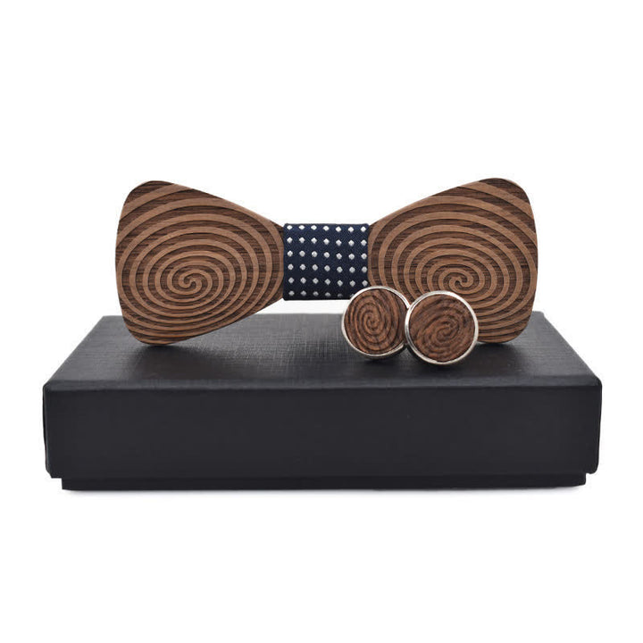 Set di 2 papillon in legno con stampa a vortice ipnotico da uomo - Marina Militare - image 11