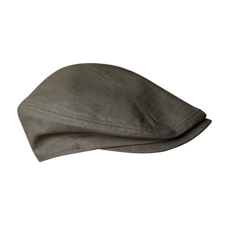 Berretto piatto traspirante verde militare in lino - image 6