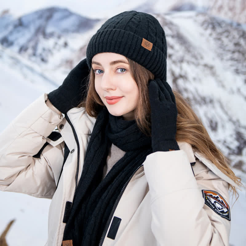 Set di 3 pezzi unisex di caldo cappello sciarpa guanti - image 16