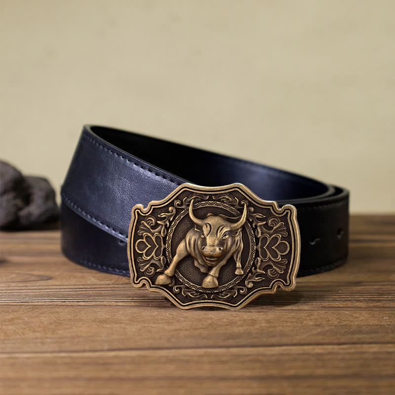 Cintura in pelle con fibbia Matador fai da te da uomo - Bronzo - Cintura PU nera (40) - image 5