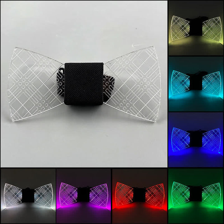 Papillon acrilico luminoso da uomo a quadri in 7 colori - image 10