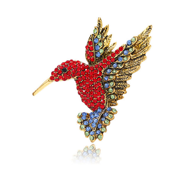Spilla con strass a forma di colibrì da donna - Rosso - image 5