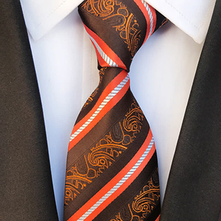 Cravatta a righe Paisley Mix da uomo - image 6
