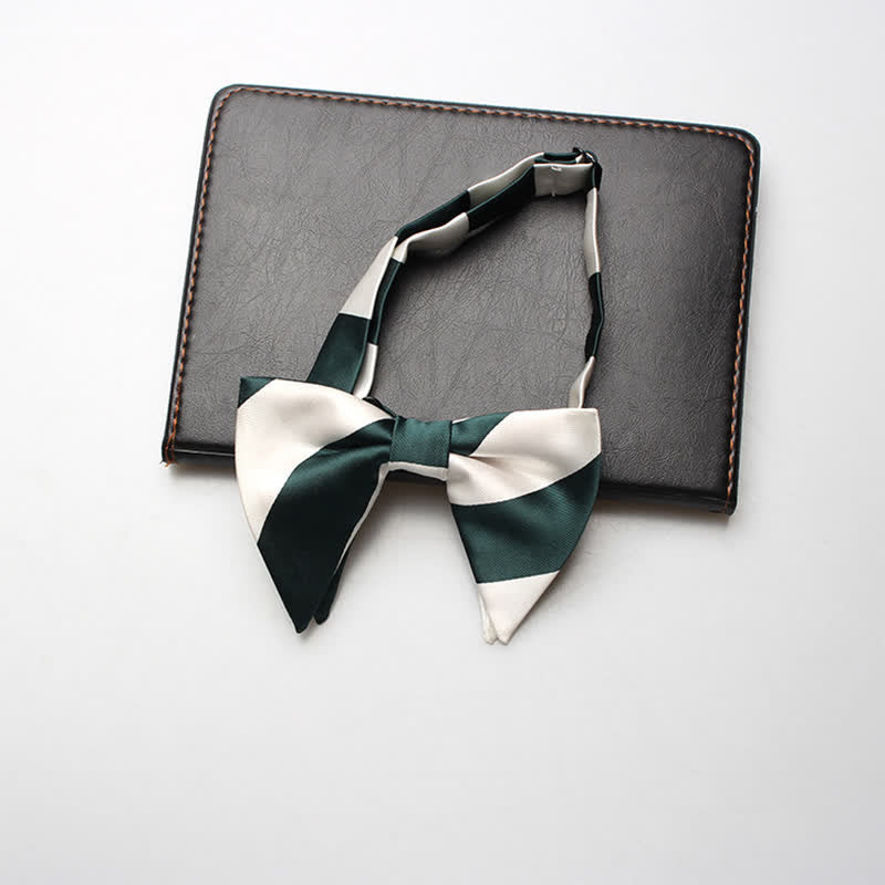 Papillon oversize a righe da college da uomo - Verde e bianco - image 4