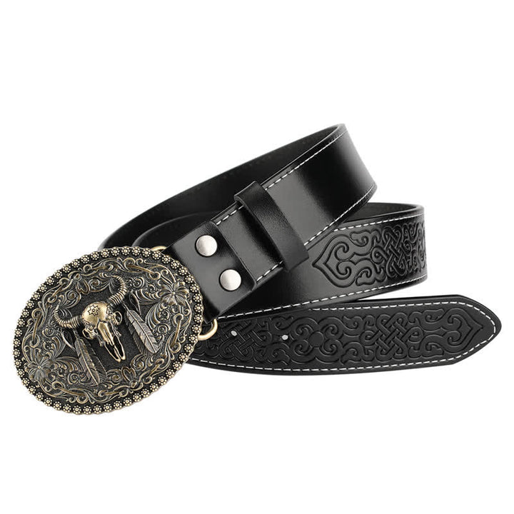 Cintura in pelle da uomo con piuma incisa Bull Jeans - image 2