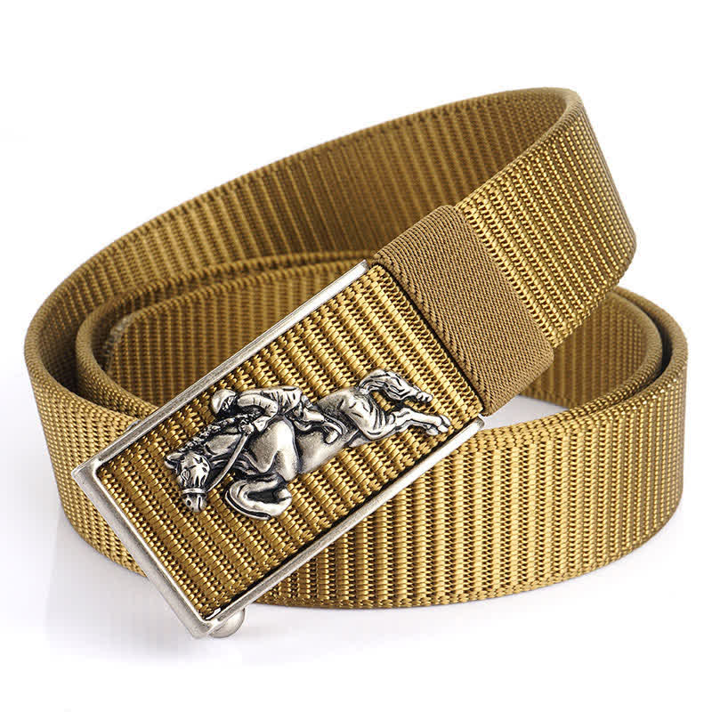 Cintura in nylon per equitazione da uomo - Cachi / Argento - 48" - image 15