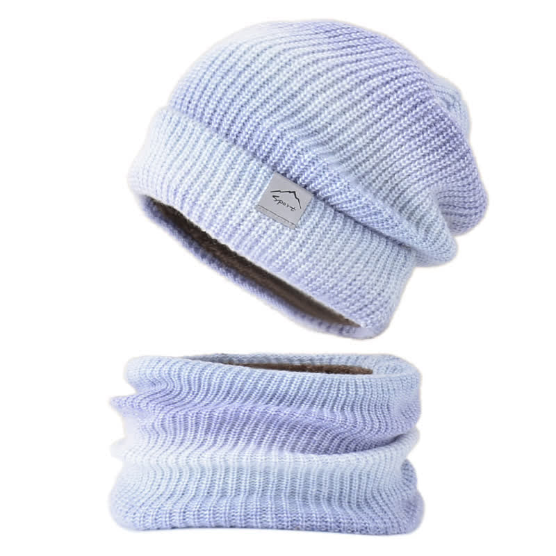 Set di 2 cappelli e sciarpe elastici con gradiente di colore - Viola - Regolabile (22"-23 5/8") - image 7