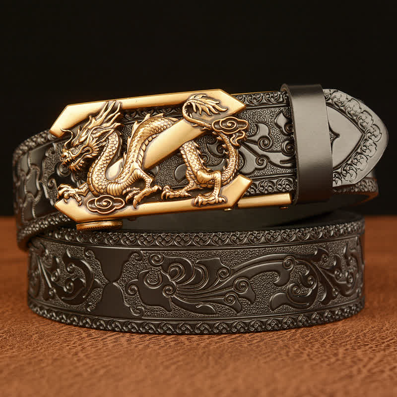 Cintura in pelle con lettera Z in stile retrò con stampa a rilievo da uomo - Oro e nero - 46 - image 8