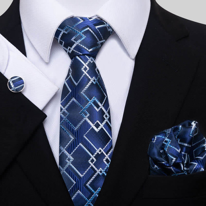 Set di 3 cravatte da uomo blu e bianche Crisp Cool - Blu e bianco - image 0