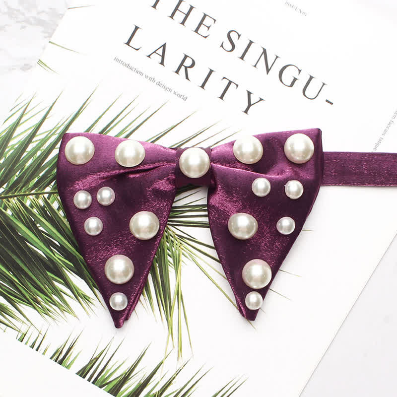 Papillon a punta oversize luminoso con perle - Viola - image 14