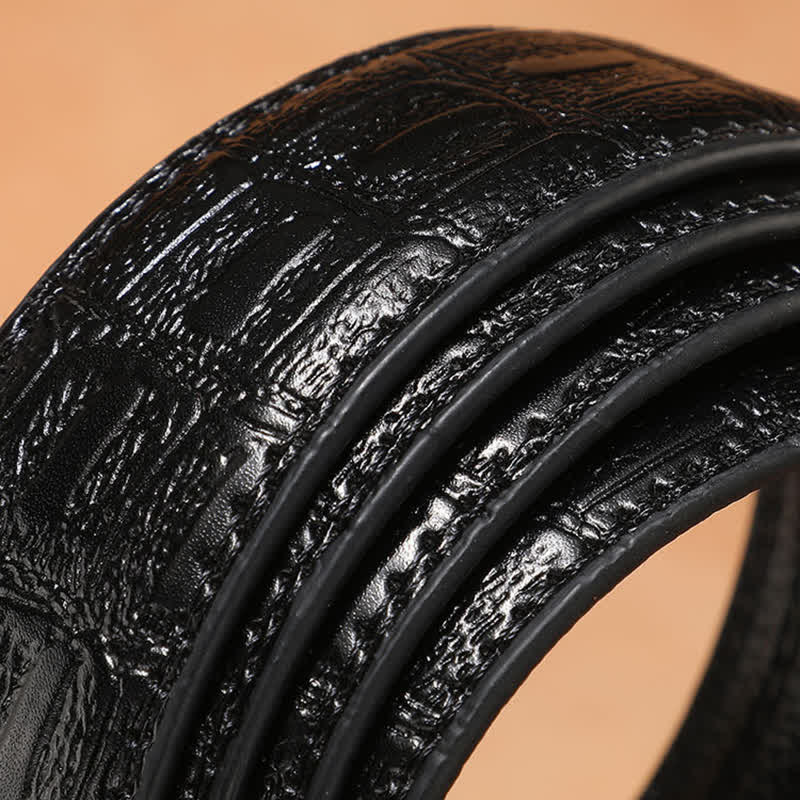 Cintura in pelle con fibbia automatica con bandiera USA e aquila calva da uomo - image 3