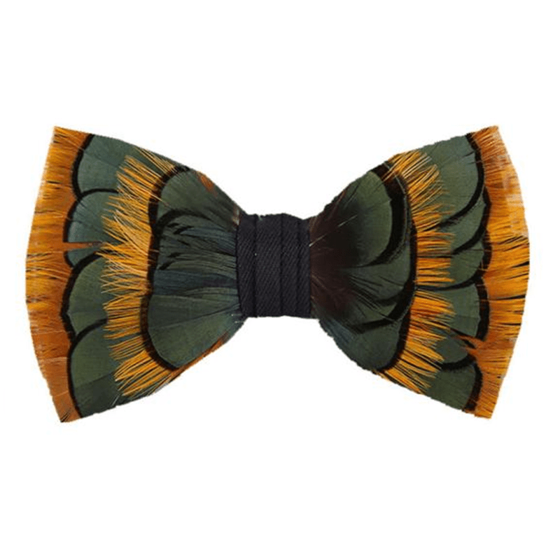Papillon a strati di piume verde scuro e giallo - Verde scuro e giallo - image 0