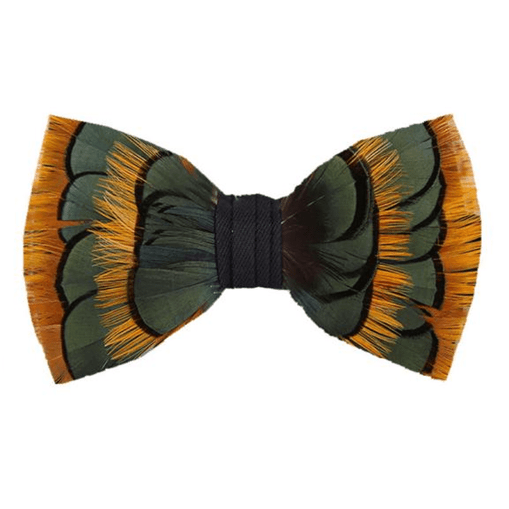 Papillon a strati di piume verde scuro e giallo - Verde scuro e giallo - image 0