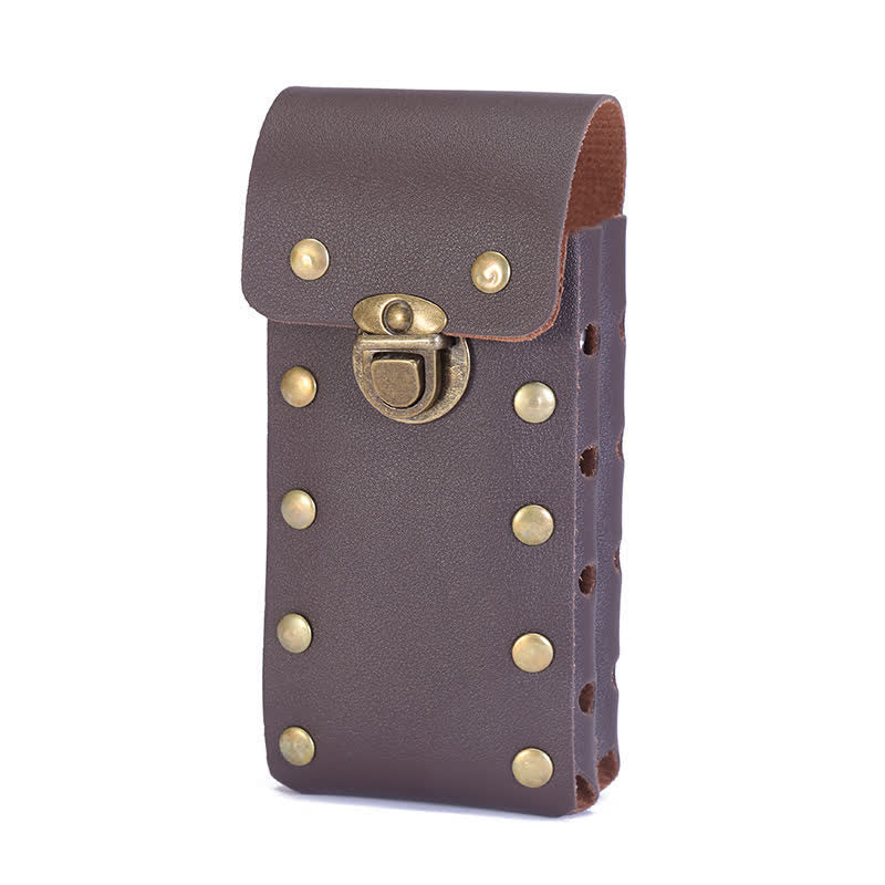 Borsa a tracolla con custodia per telefono verticale a doppio strato - Marrone - image 1