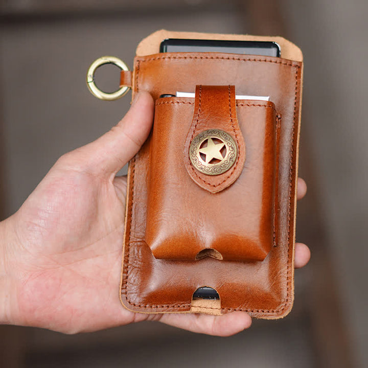 Borsa a tracolla in pelle con ventosa magnetica a forma di stella per telefono - image 3